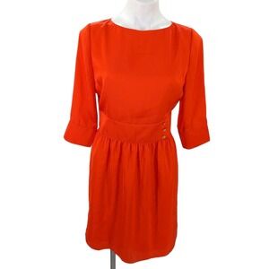 Emily McCarthy Red Satin Audrey Dress Small New With Tag Retro Mod 1960s